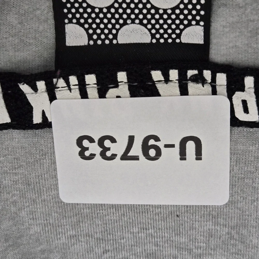 PINK Victoria's Secret Women Hoodie M Gray Logo‎ Embroidery Colorblock Text